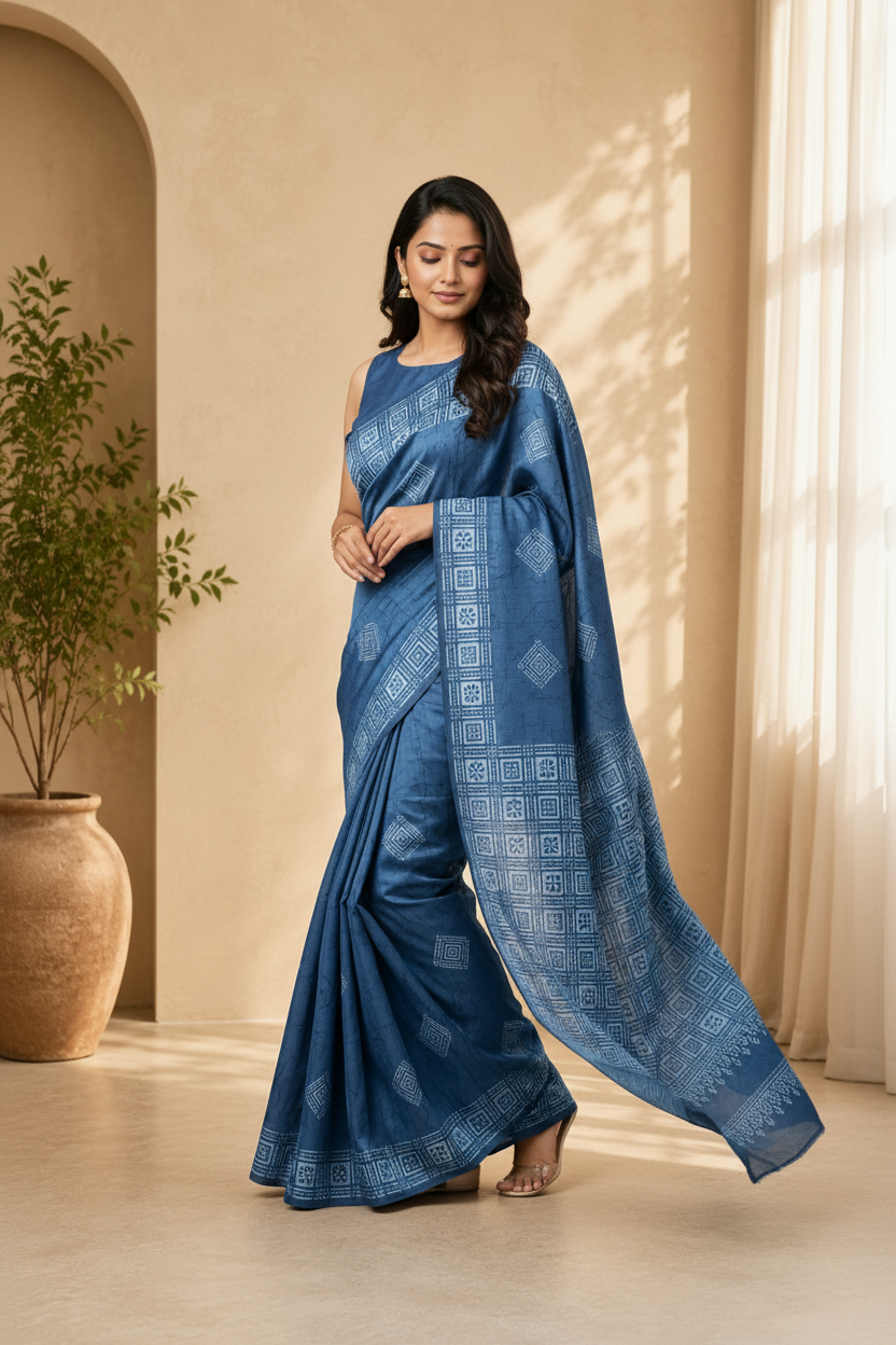 Blue Elegance Saree – Fresh, Graceful & Picture-Perfect