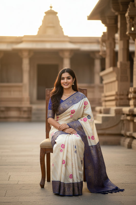 Blue Cotton Saree for Women | Soft, Lightweight & Elegant Everyday Drape