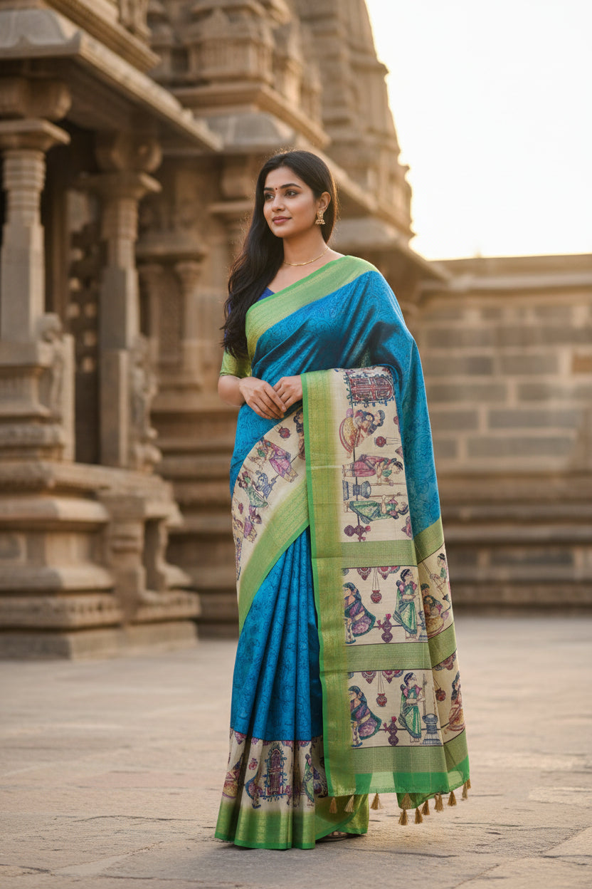 Traditional fabric with colorful patterns on a white background