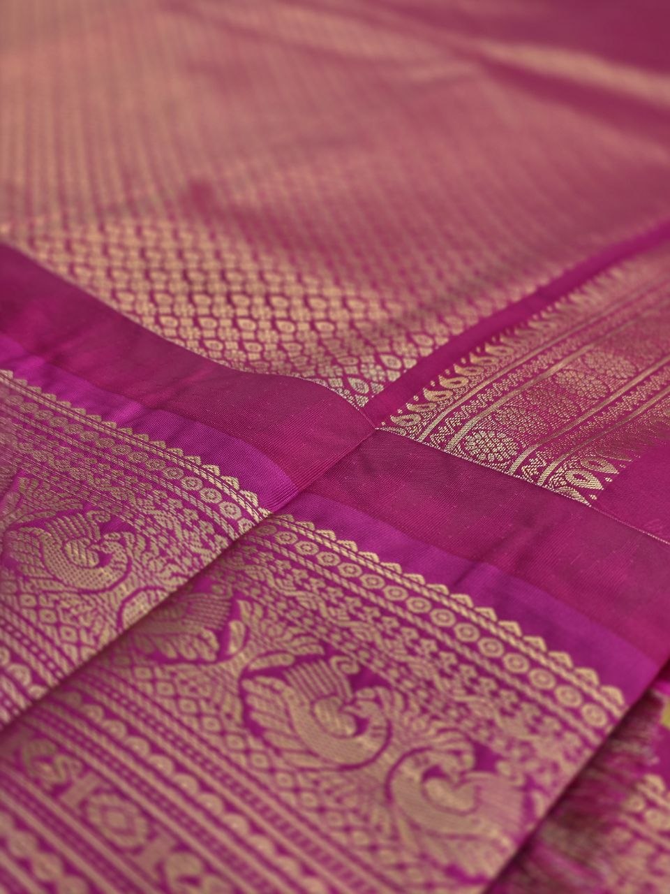 Sunlit Grace Premium Semi Gadwal Saree – Mustard & Pink