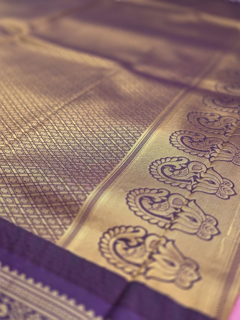 Timeless Grace Premium Semi Gadwal Saree – Salmon Pink & Plum