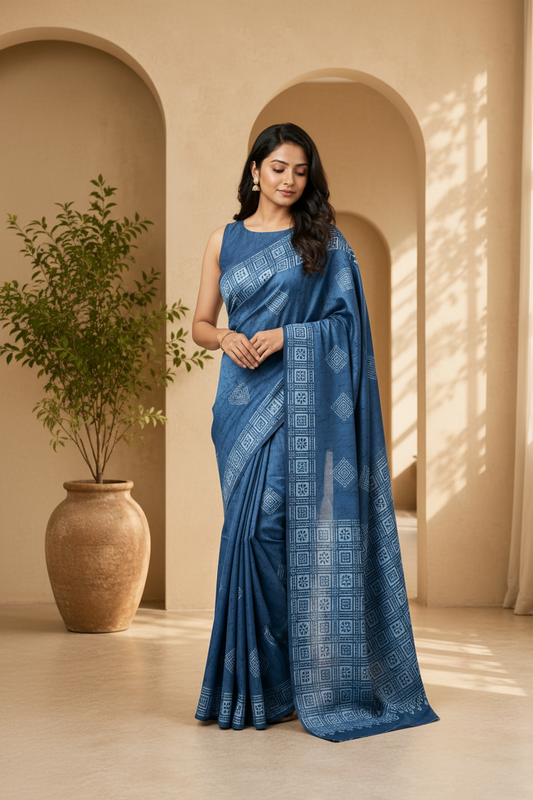 Blue Elegance Saree – Fresh, Graceful & Picture-Perfect