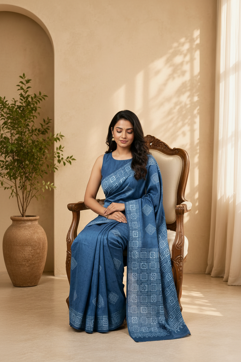 Blue Elegance Saree – Fresh, Graceful & Picture-Perfect