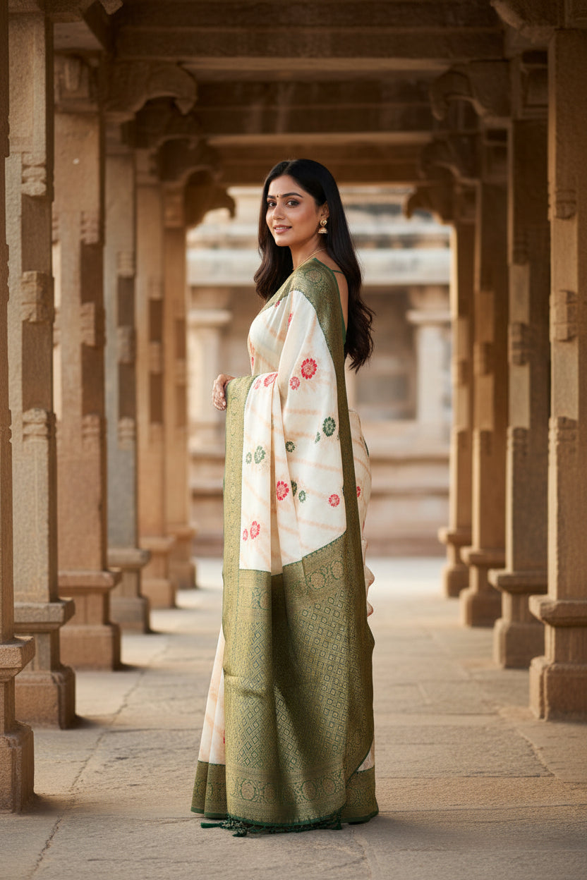Green Cotton Saree for Women | Soft, Lightweight & Elegant Everyday Drape
